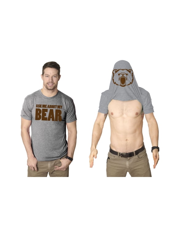 Ask Me About My Angry Bear T Shirt Funny Bear Flip Shirt Bears Flipover Tee Graphic Tees