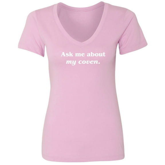 Ask Me About My Coven Womens V-Neck Tee