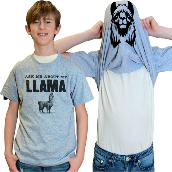 Ask Me About My Llama Flip Shirt - Funny Animal T-Shirt Flip Tee
