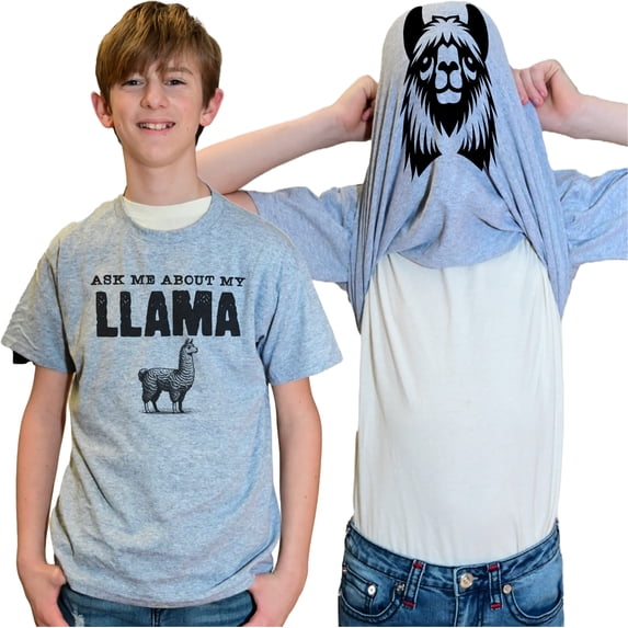 Ask Me About My Llama Flip Shirt - Funny Animal T-Shirt Flip Tee