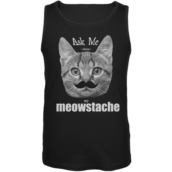 Ask Me About My Meowstache Tank Top - Small