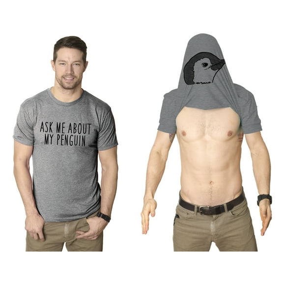 Ask Me About My Penguin Flip Up T Shirt Funny Penguins Tee Costume Shirt Graphic Tees