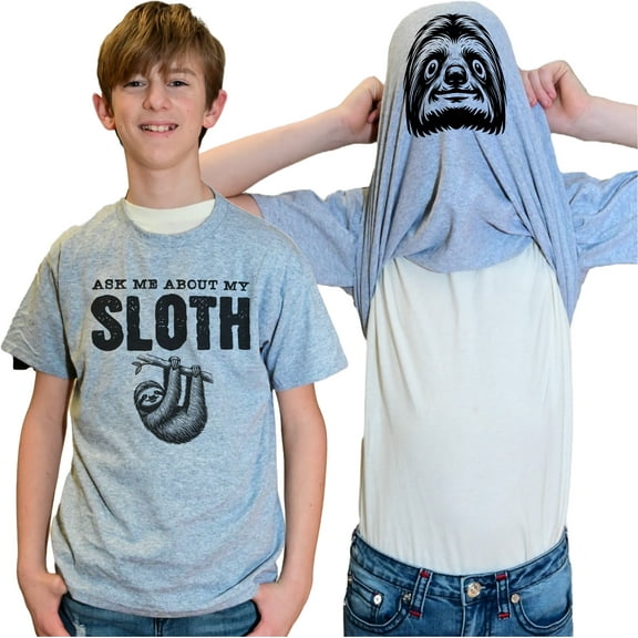 Ask Me About My Sloth Flip Shirt - Funny Animal T-Shirt Flip Tee