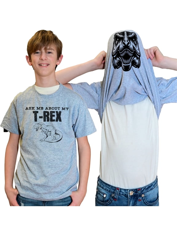 Ask Me About My T-Rex Flip Shirt - Funny Dinosaur T-Shirt Flip Tee
