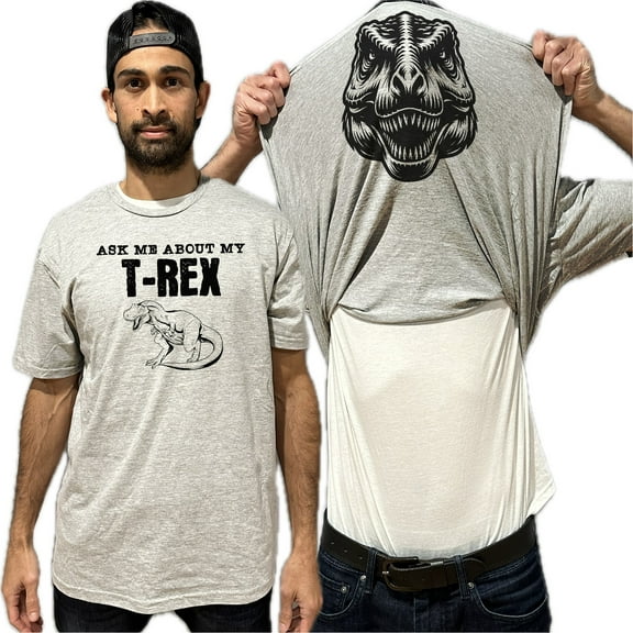 Ask Me About My T-Rex Flip Shirt - Funny Dinosaur T-Shirt Flip Tee