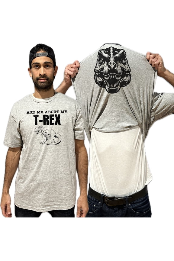 Ask Me About My T-Rex Flip Shirt - Funny Dinosaur T-Shirt Flip Tee
