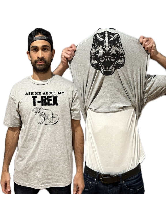 Ask Me About My T-Rex Flip Shirt - Funny Dinosaur T-Shirt Flip Tee
