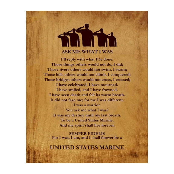 Ask Me What I Was - US Marine Corps Patriotic Wall Art Decor Poster