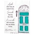 thumbnail image 1 of Ask Seek Knock Find Teal Door 10 x 8 MDF Decorative Wall and Tabletop Sign Plaque, 1 of 1