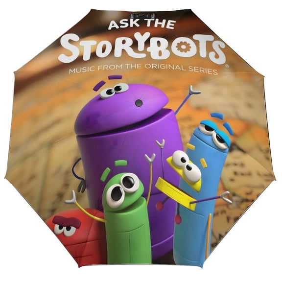 Ask The Storybots-theme 3 Fold Auto Umbrella sunshade for Outdoor activities gifts for fans,friends,family and Lovers