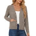 thumbnail image 1 of AskLazy Women's Open Front Cardigan Casual Loose Lightweight Cardigans Sweater,US Size,Brown,XXL, 1 of 15