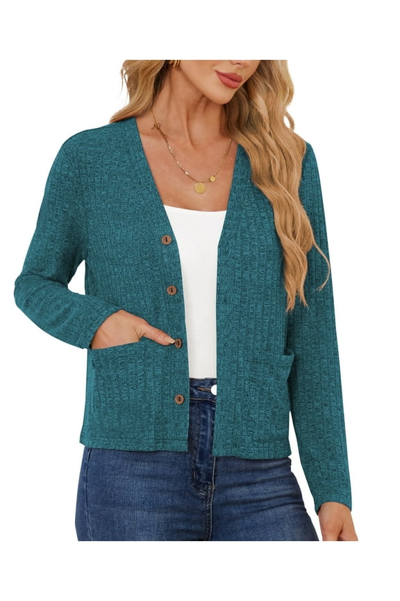 Women's Open Front Cardigan Casual Loose Lightweight Cardigans Sweater,US Size,Dark Green,XXL