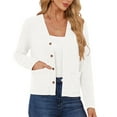thumbnail image 1 of AskLazy Women's Open Front Cardigan Casual Loose Lightweight Cardigans Sweater,US Size,White,L, 1 of 14