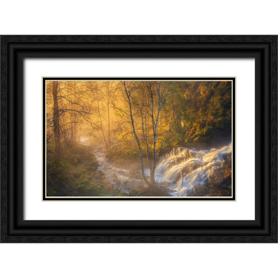 Askeland, Rune 32x21 Black Ornate Wood Framed with Double Matting Museum Art Print Titled - First Light