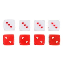Askfic Dice Prop Toy 8pcs Heart Dice Set 25MM Wedding Party Game Dice 0.98"X0.98"X0.98"