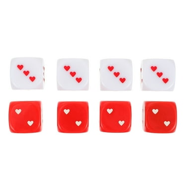 Askfic Dice Prop Toy 8pcs Heart Dice Set 25MM Wedding Party Game Dice 0.98"X0.98"X0.98"