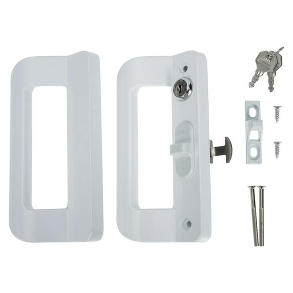 Askfic Patio Door Handle 1 Set Aluminum Alloy Sliding Door Lock Sliding Glass Door Handle Heavy Duty Door Lock 6.5"X2.95"X0.59"