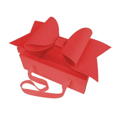 Askfic Preserved Rose Box Luxury Red Flower Gift Box with Bow and Lid for Weddings and Presents 13.78"X8.27"X6.5"