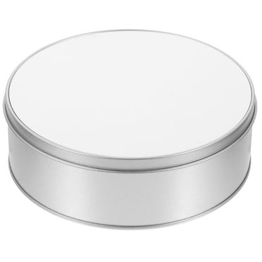 Askfic Sublimation Blanks Sublimation DIY Round Box for Gifts and Travel - Silver 6.1"X6.1"X1.97"