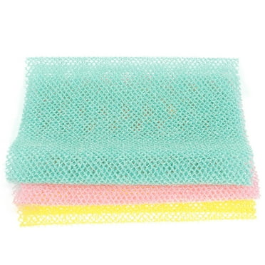 Askfic african net sponge 3pcs African Bath Sponge Exfoliating Shower Body Scrubber Back Scrubber Shower Washing Nets 25.2"X7.68"X0.08"