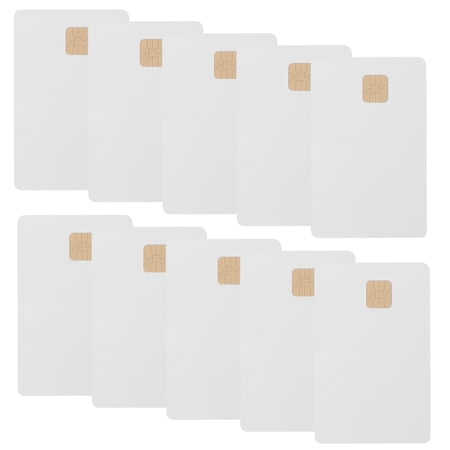 Askfic clone cards 10 Smart IC Cards PVC Blank White Credit Access Control 3.31"X2.13"X0.04"