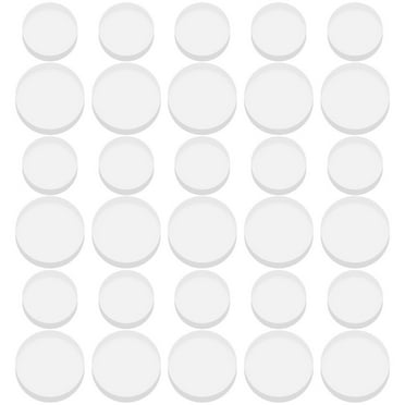 Askfic glass table bumpers 30 Clear Furniture Bumpers Stoppers Sliding Drawer Cushion Dots Protector 0.79"X0.12"X0.12"