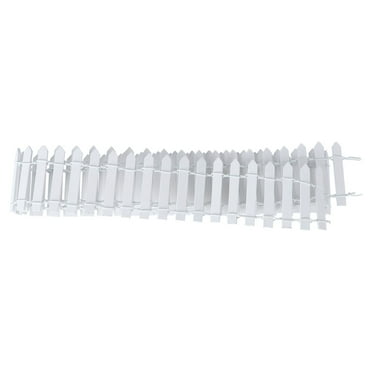 Askfic mini fence Picket Fence DIY Wood Ornament Landscape Garden Home Shop 100x5cm White 39.37"X1.97"X0.08"
