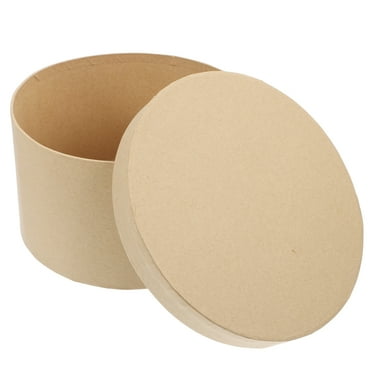 Askfic paper boxes Kraft Paper Round Gift Box with Lid for Cookies and Flowers 6.5"X6.5"X3.74"