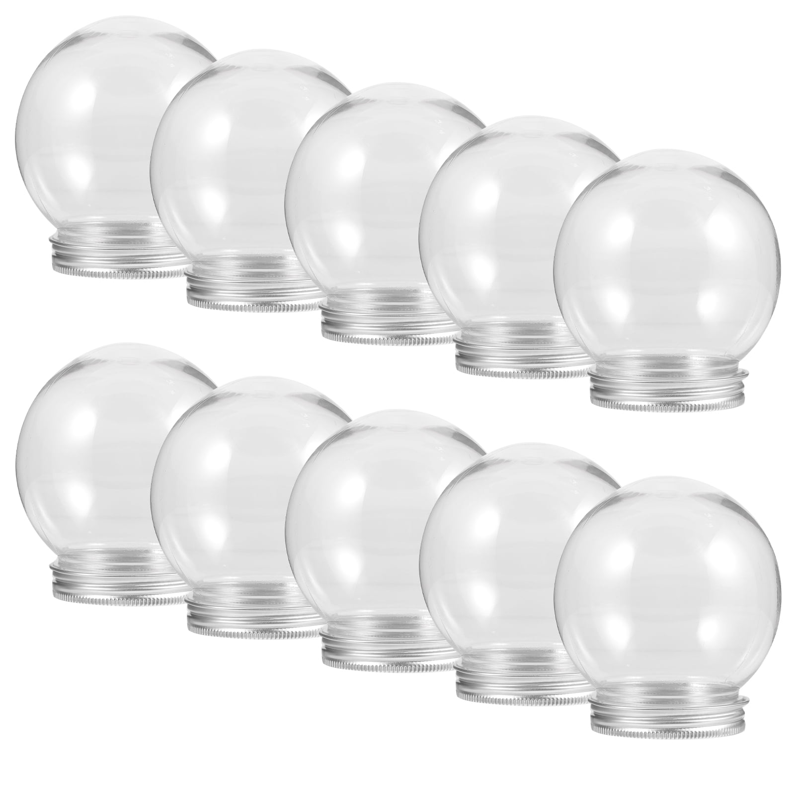 BESTOYARD 10-Pack DIY Clear Water Globes - Plastic Snow Globes For Christmas Crafts & Decor