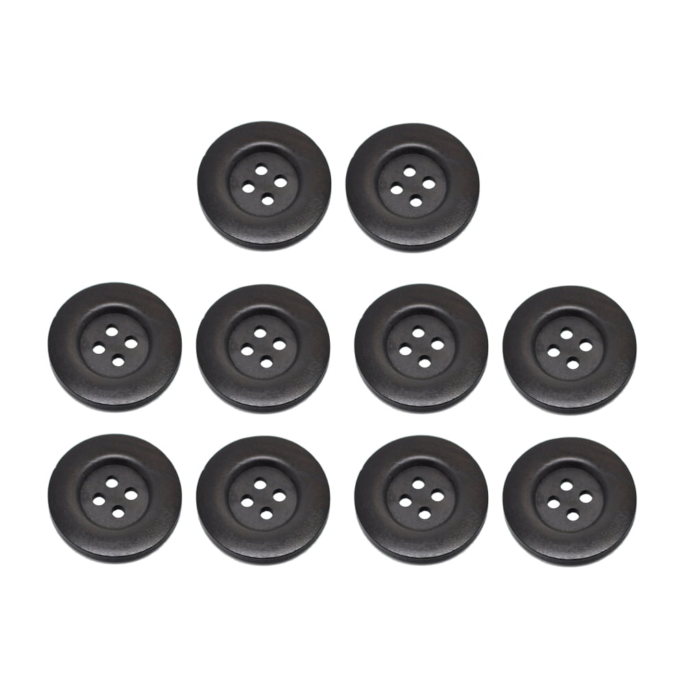 Askfic wood buttons 10pcs 50MM Dark Coffee Wooden Round Buttons for ...