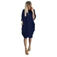 thumbnail image 1 of Askfv Women's Oversize Long Sleeve Tunic Dresses Plus Size Baggy Midi Tshirt Dress with Pockets, 1 of 4