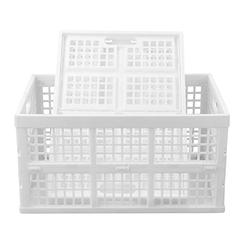Asking 2-Pack 42 L Stackable Collapsible Crate, Plastic Folding Storage ...