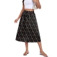 thumbnail image 1 of Asklazy Womens Flowy A-Line Long Skirt Pleated Elastic High Waist Drawstring Skirts with Pockets,Mother's Day,Black Flower,2XL, 1 of 9