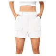 thumbnail image 1 of Asklazy Women High Waist Pockets overalls Shorts Summer Casual Shorts, 1 of 10