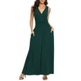 thumbnail image 1 of Asklazy Women Sleeveless Deep V Neck Loose Plain Long Maxi Casual Dress,Mother's Day,S,Dark Green, 1 of 12