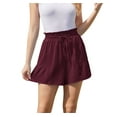 thumbnail image 1 of Asklazy Women's Casual Wide Leg Shorts High Waisted Adjustable Tie Knot Ruffle Shorts with Pockets, 1 of 10