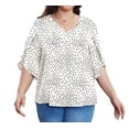 thumbnail image 1 of Asklazy Women's Fall Casual 3/4 Ruffled Sleeve Chiffon Blouse Tops for Women,US Size,2XL,White Dot, 1 of 7