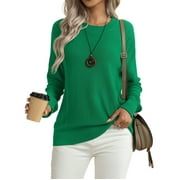 ASKLAZY Women's Fall Soft Crewneck Long Sleeve Hollow Cable Knit Pullover Sweaters,US Size,XL,Brown