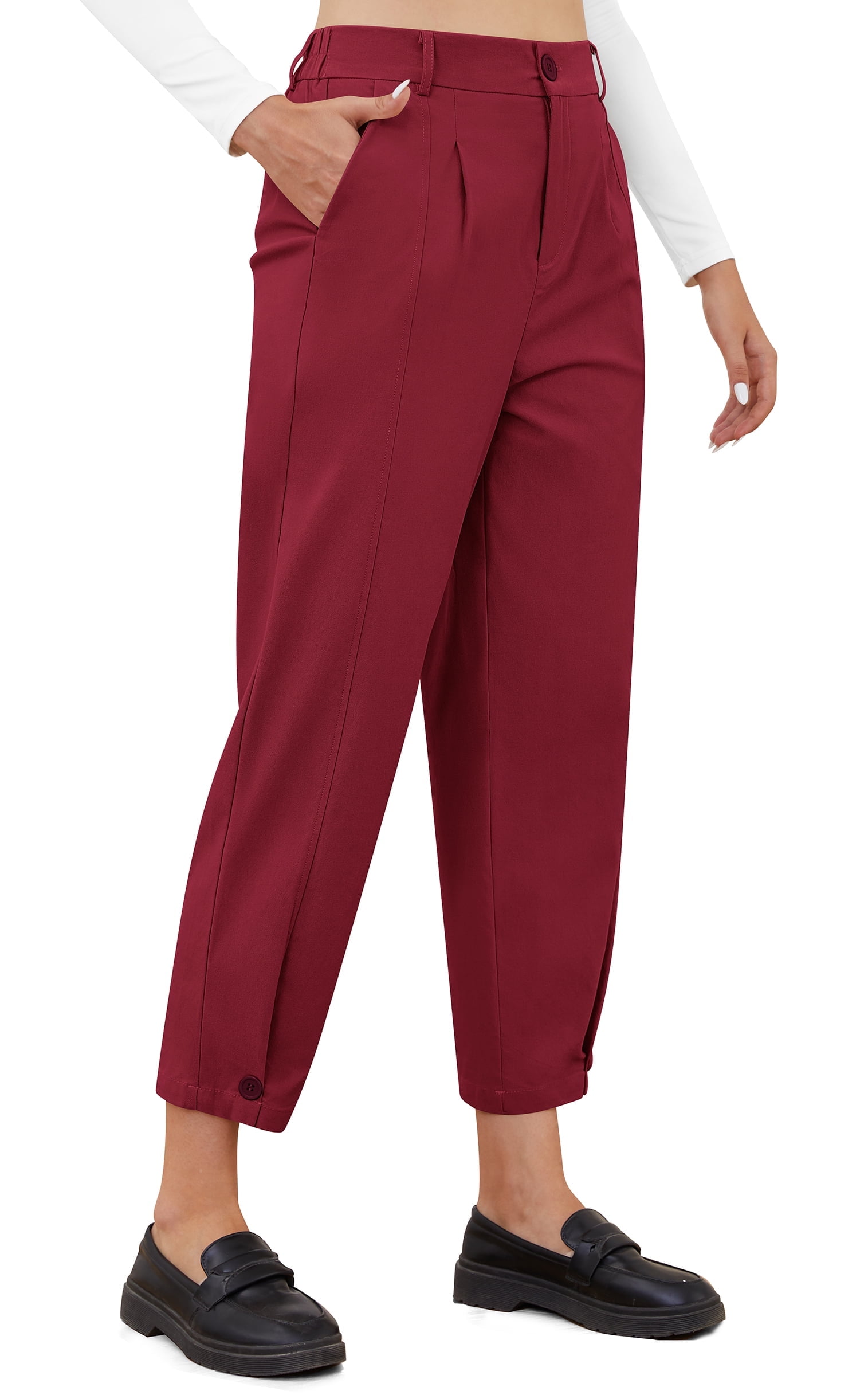 Time and Tru Women's Mid Rise Straight Utility Pants, 27