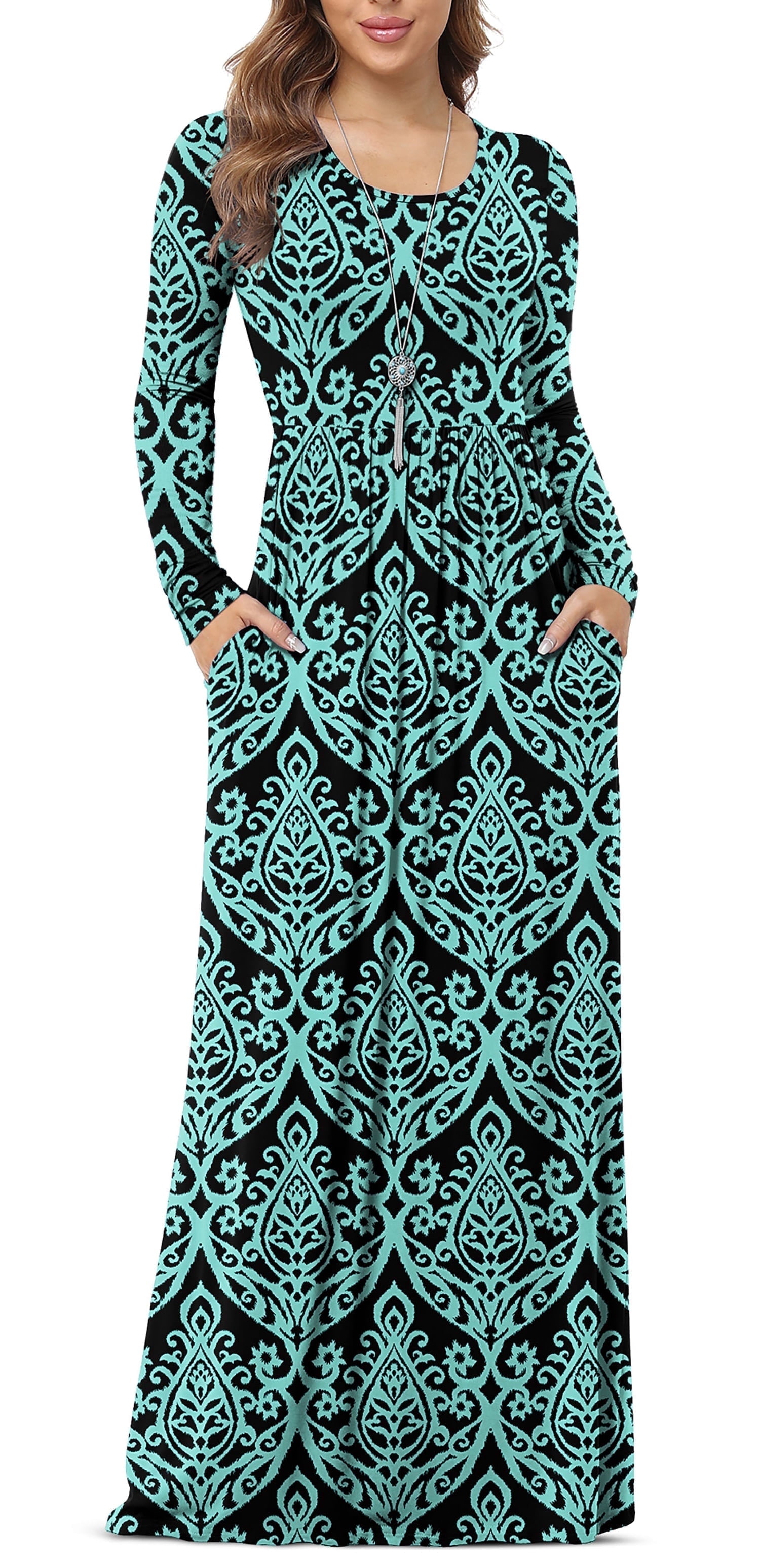 Women PCEAIIH Womens Short/Long Sleeve Loose Plain Long Maxi Casual Dresses With