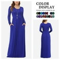 thumbnail image 1 of Asklazy Women's Long Sleeve Loose Plain Maxi Dresses Casual Long Dresses with Pockets,US Size,Long Sleeve Royal Blue,XL, 1 of 9