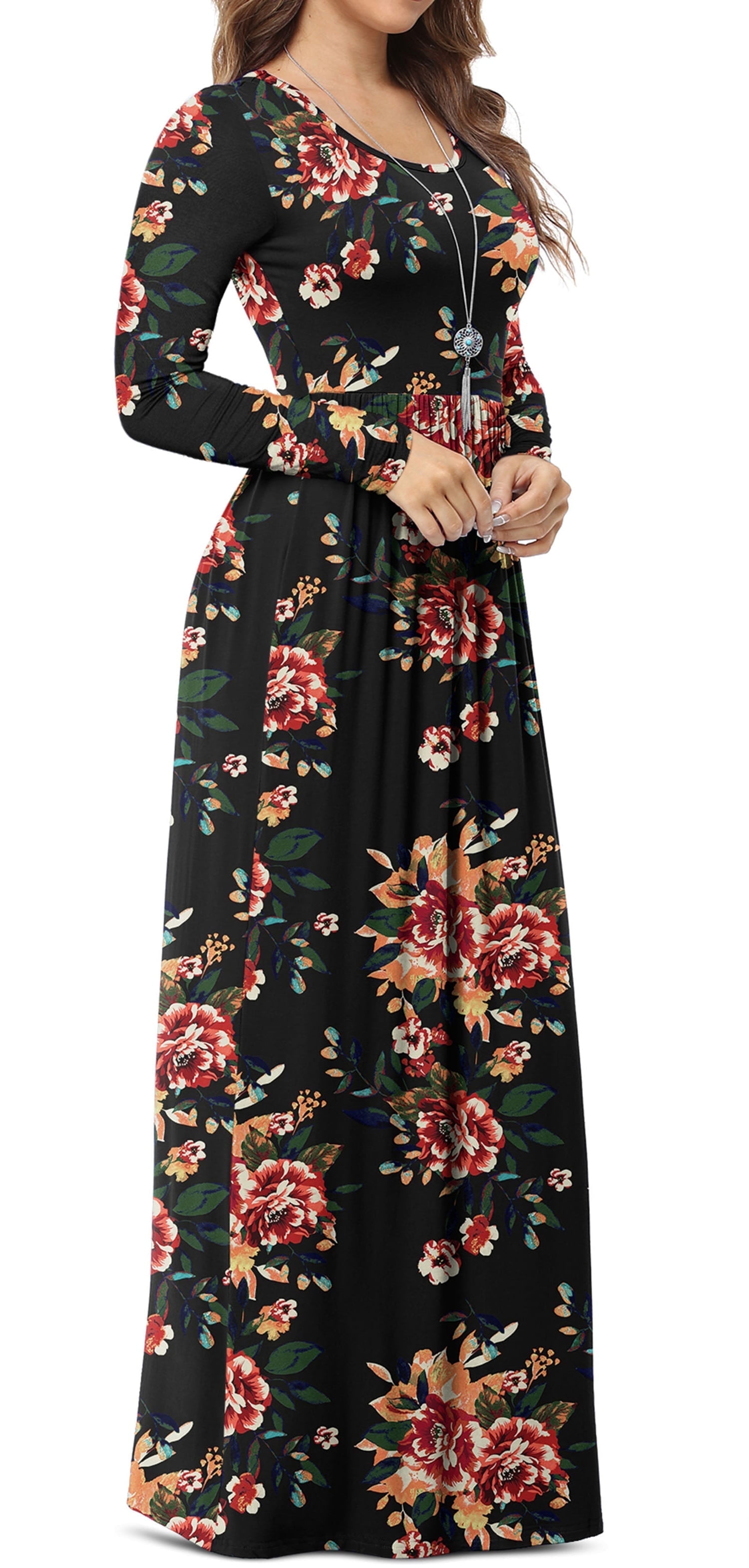 Criss Cross V Neck Dress LILBETTER Women's Long Sleeve Maxi Dress  Loose,  Criss Cross Front, With Pockets, In Multiple Colors & Sizes Loose Casual Maxi  Dress With Pockets
