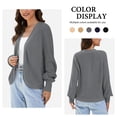 thumbnail image 1 of Asklazy Women's Loose Knit Lantern Seleeve Ribbed Sweater Open Front Caridigan,Grey,M, 1 of 7