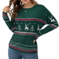 thumbnail image 1 of Asklazy Women's Pullover Sweaters Long Sleeve Print Knitted Crew Neck Sweater Tops（a Little Run Big）,XL,Christma, 1 of 4