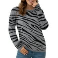thumbnail image 1 of Asklazy Women's Pullover Sweaters Long Sleeve Print Knitted Crew Neck Sweater Tops（a Little Run Big）, 1 of 19