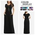 thumbnail image 1 of Asklazy Women's Short Sleeve Loose Plain Maxi Dresses Casual Long Dresses with Pockets,US Size,Black,S, 1 of 12