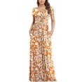 thumbnail image 1 of Asklazy Women's Short Sleeve Loose Plain Maxi Dresses Casual Long Dresses with Pockets,Mother's Day,Orange Leaf,M, 1 of 6
