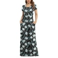 thumbnail image 1 of Asklazy Women's Short Sleeve Loose Plain Maxi Dresses Casual Long Dresses with Pockets,US Size,XL,F Bai He, 1 of 11