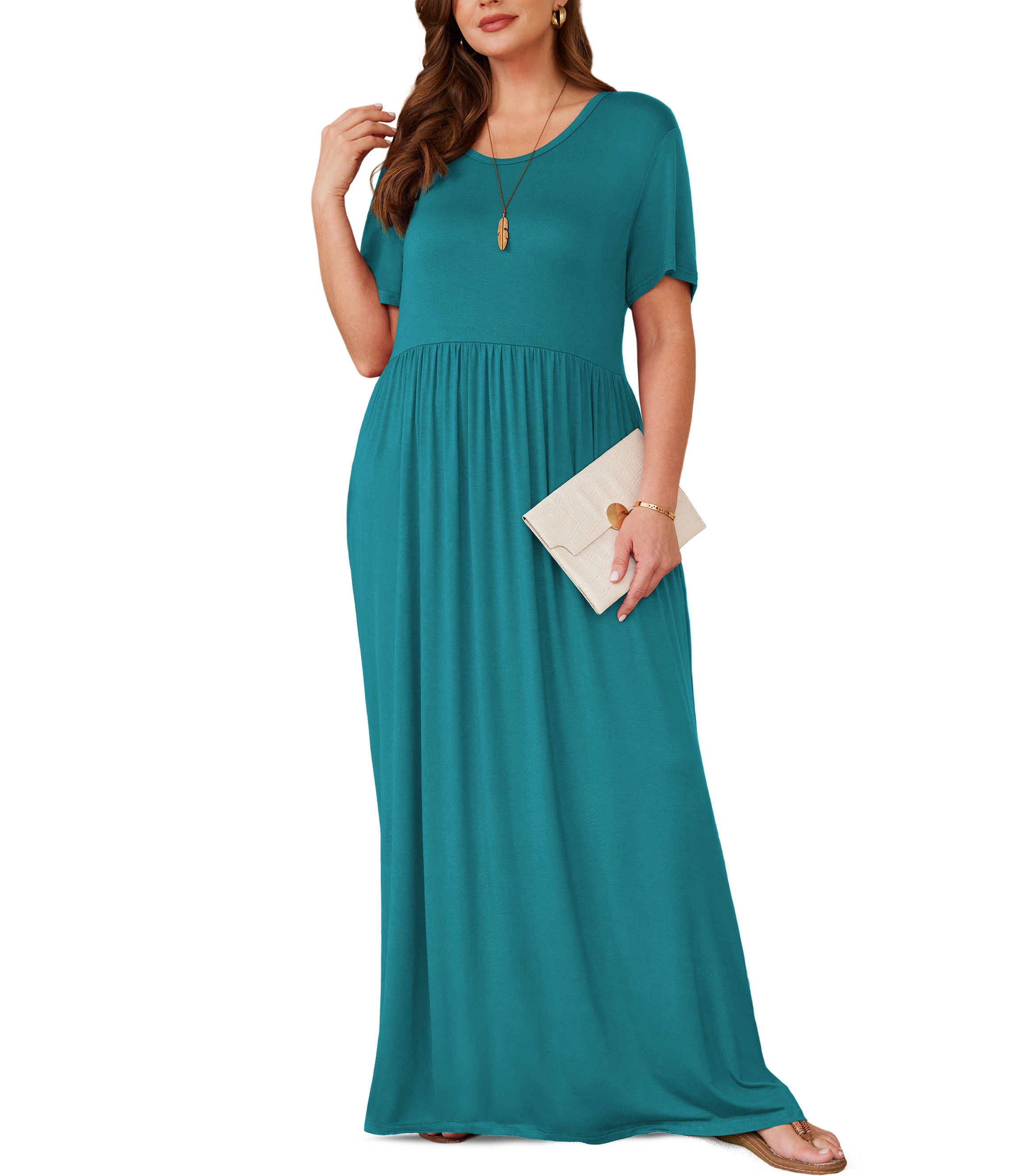 green emerald velvet dress Black Maxi Dress with Pockets main image 0