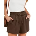 thumbnail image 1 of Asklazy Women's Casual Bermuda Linen Shorts,Brown,XL, 1 of 9